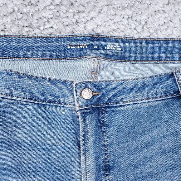 Old Navy High Rise Rockstar Super Skinny Jeans Women's Plus Size 28 Light Wash - Picture 4 of 10